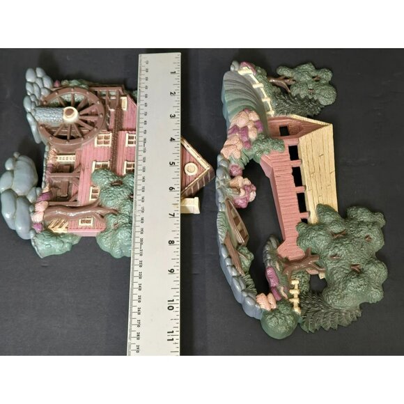 Vintage 1998 Home Interiors Covered Bridge & Water Mill Hanging Wall Decor USA - Picture 8 of 9